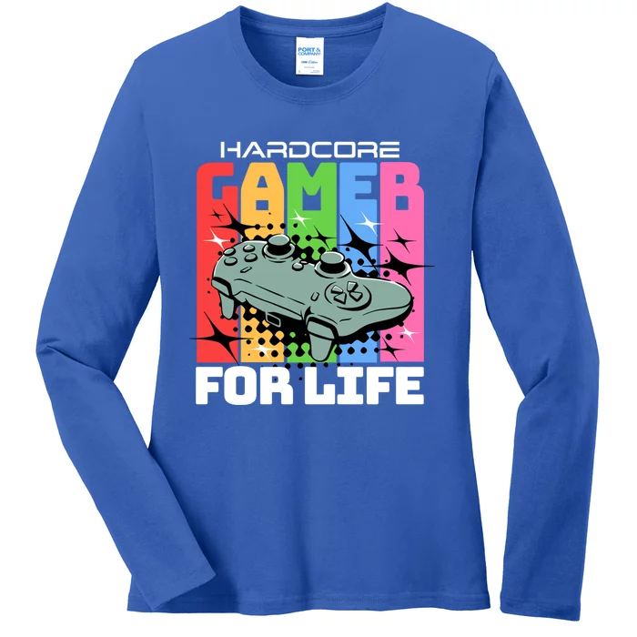 Hardcode Gamer For Life Funny Gaming Cool Gift Ladies Long Sleeve Shirt