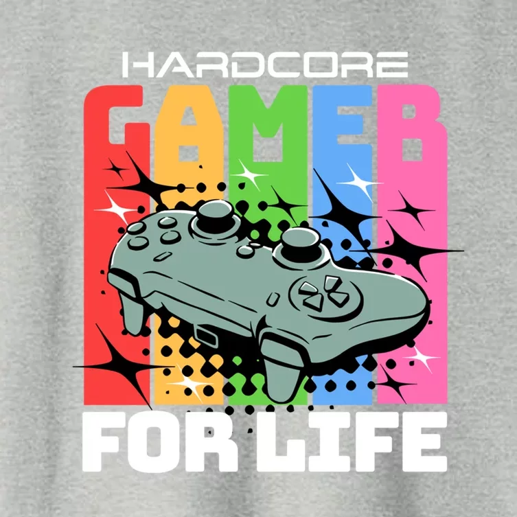 Hardcode Gamer For Life Funny Gaming Cool Gift Women's Crop Top Tee