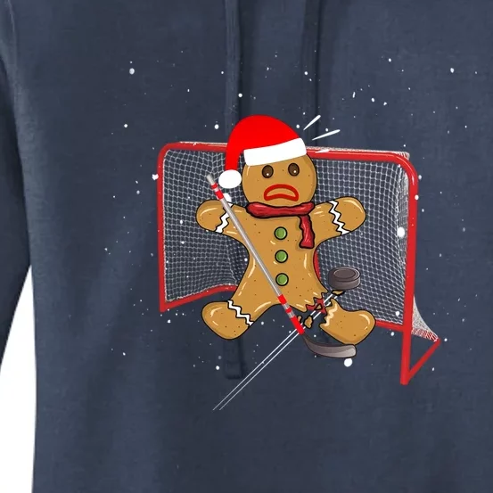 Hockey Goalie Funny Christmas Gift Gingerbread Goalie Meaningful Gift Women's Pullover Hoodie