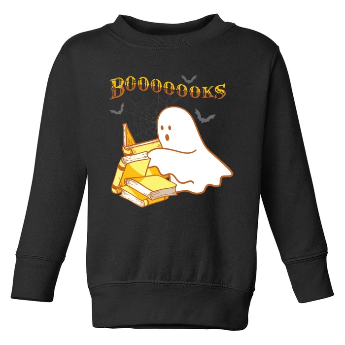 Halloween Gift For Teachers Librarian Funny Ghost Boooooks Toddler Sweatshirt