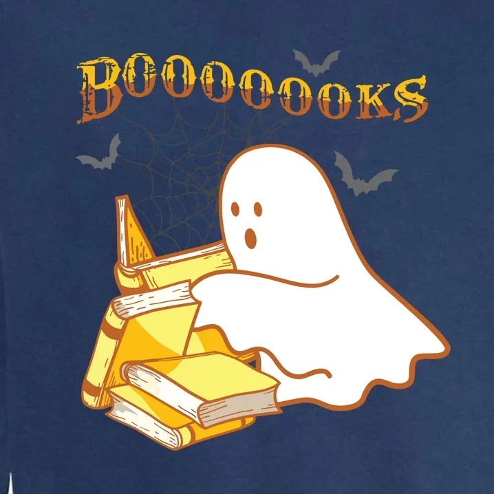 Halloween Gift For Teachers Librarian Funny Ghost Boooooks Garment-Dyed Sweatshirt