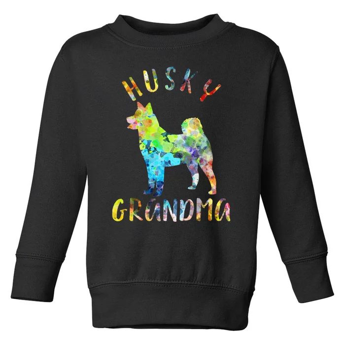 Husky Grandma Funny Siberian Husky Owner Toddler Sweatshirt