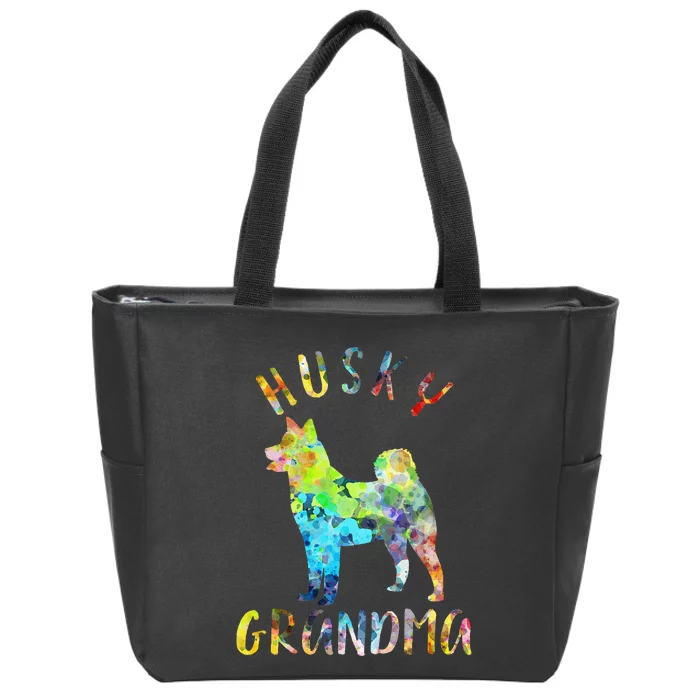 Husky Grandma Funny Siberian Husky Owner Zip Tote Bag