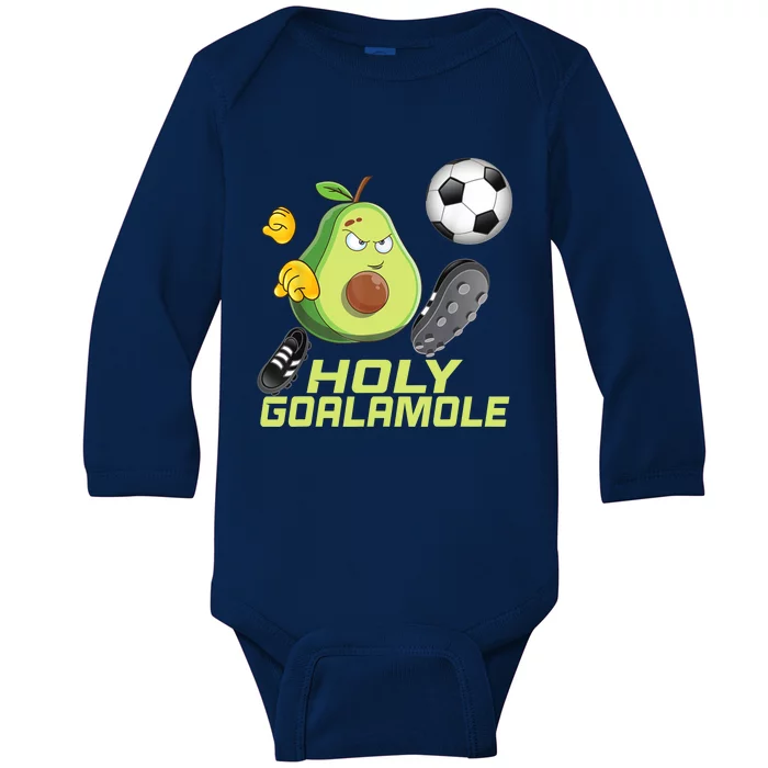 Holy Goalamole | Funny Soccer Avocado Baby Long Sleeve Bodysuit