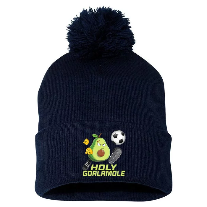 Holy Goalamole | Funny Soccer Avocado Pom Pom 12in Knit Beanie