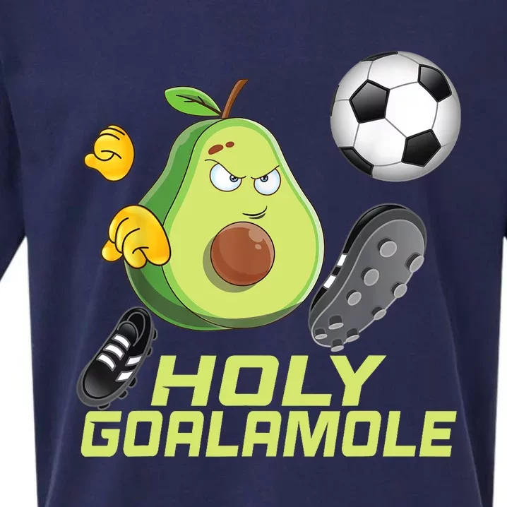 Holy Goalamole | Funny Soccer Avocado Sueded Cloud Jersey T-Shirt