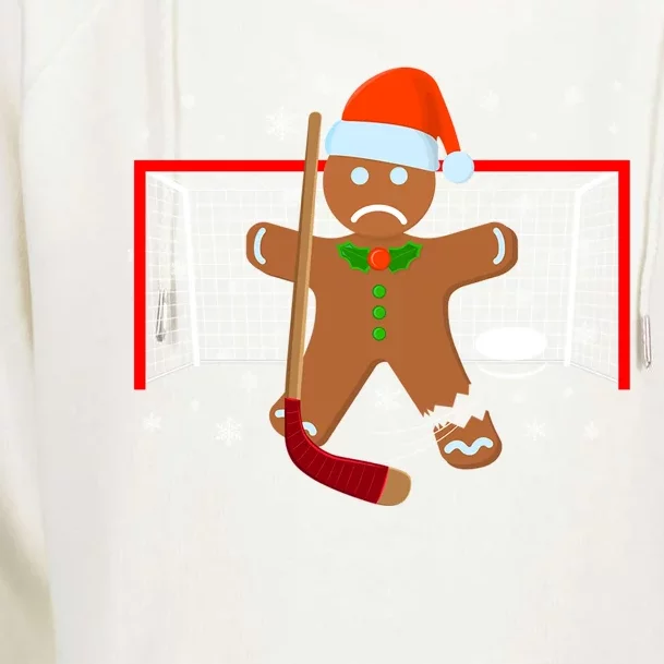 Hockey Goalie Funny Christmas Gift Gingerbread Goalie Gift Womens Funnel Neck Pullover Hood