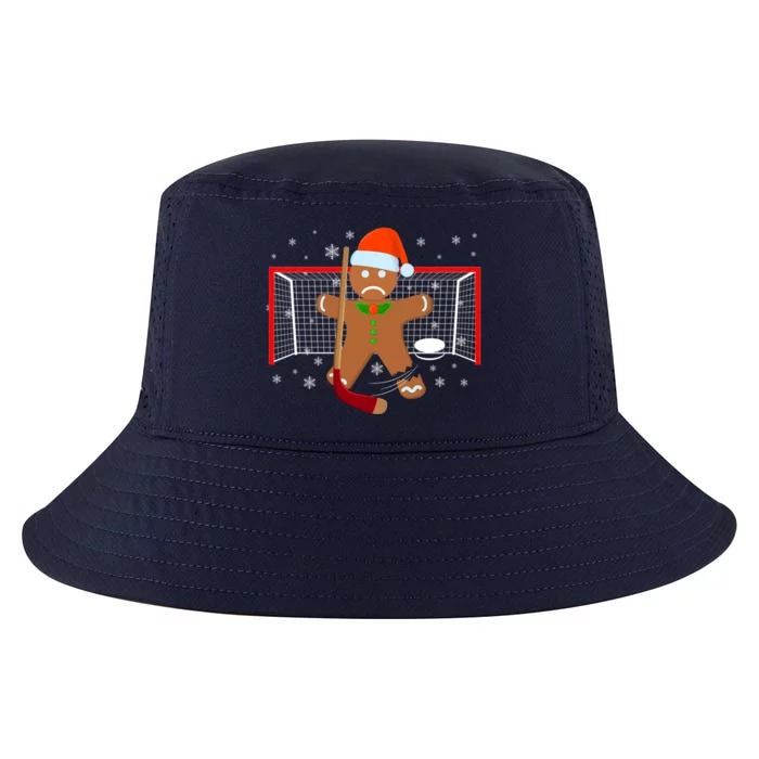 Hockey Goalie Funny Christmas Gift Gingerbread Goalie Gift Cool Comfort Performance Bucket Hat