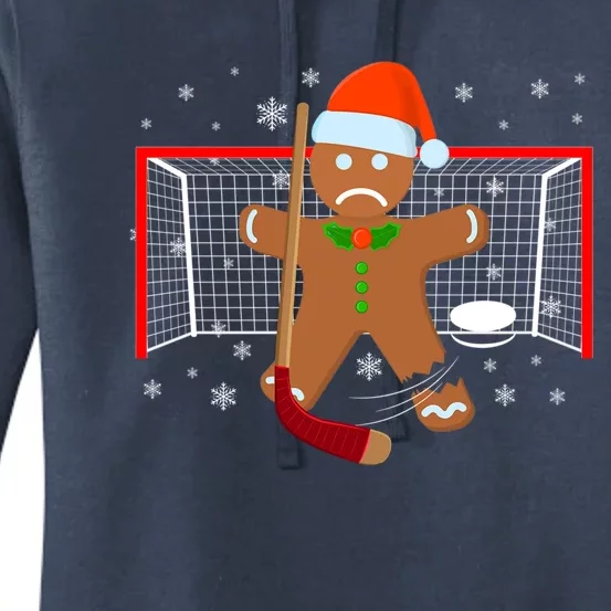 Hockey Goalie Funny Christmas Gift Gingerbread Goalie Gift Women's Pullover Hoodie