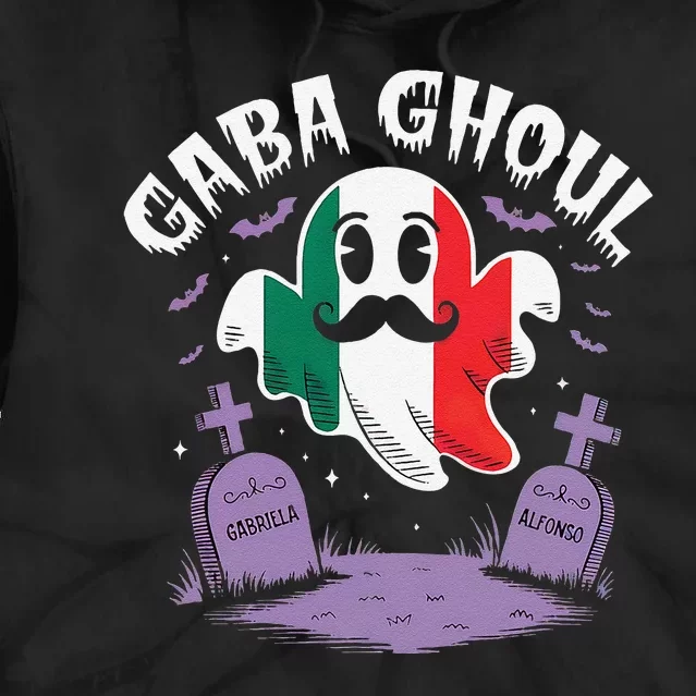 Halloween Graveyard Gaba Ghoul Ghost Funny Italian Gabagool Tie Dye Hoodie