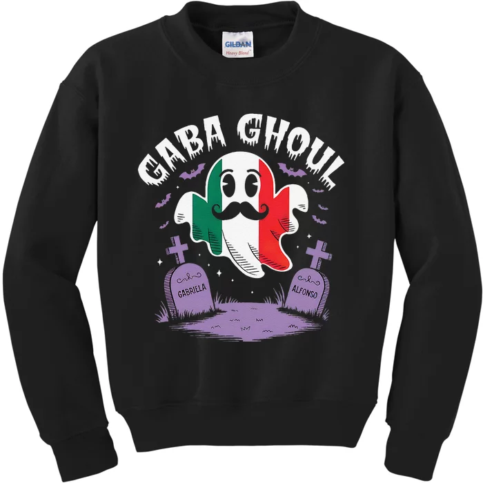 Halloween Graveyard Gaba Ghoul Ghost Funny Italian Gabagool Kids Sweatshirt