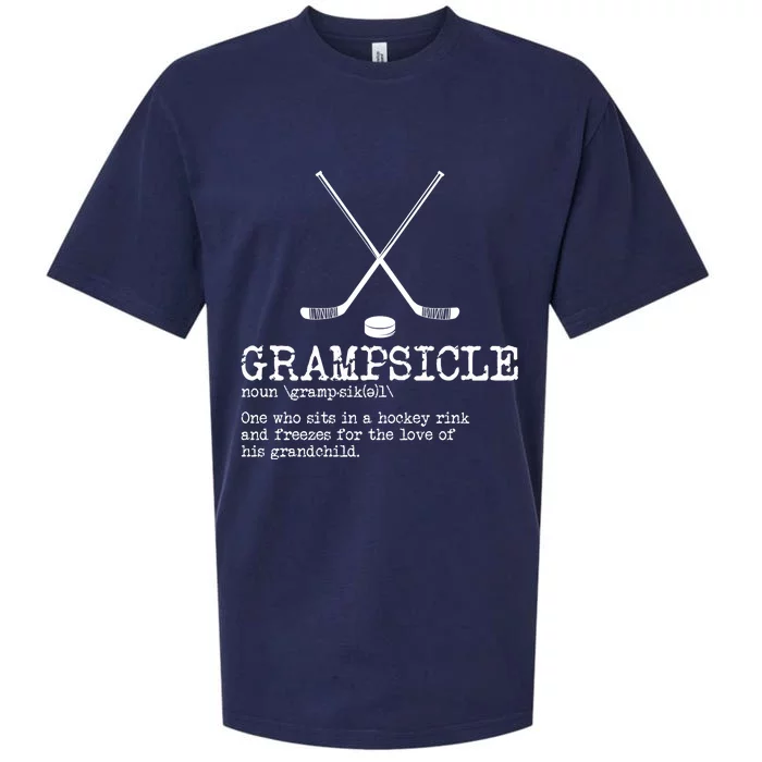 Hockey Grandpa Grampsicle Definition Funny Sueded Cloud Jersey T-Shirt