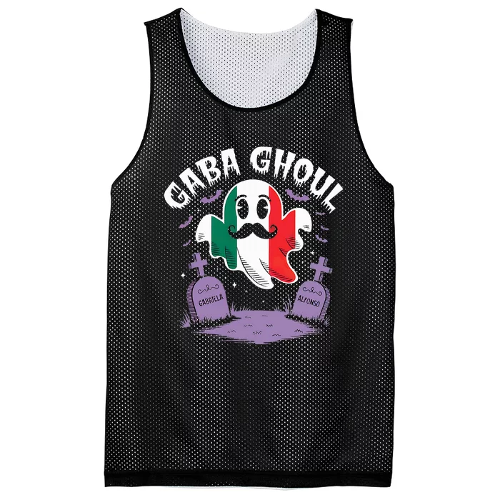 Halloween Graveyard Gaba Ghoul Ghost Funny Italian Gabagool Mesh Reversible Basketball Jersey Tank