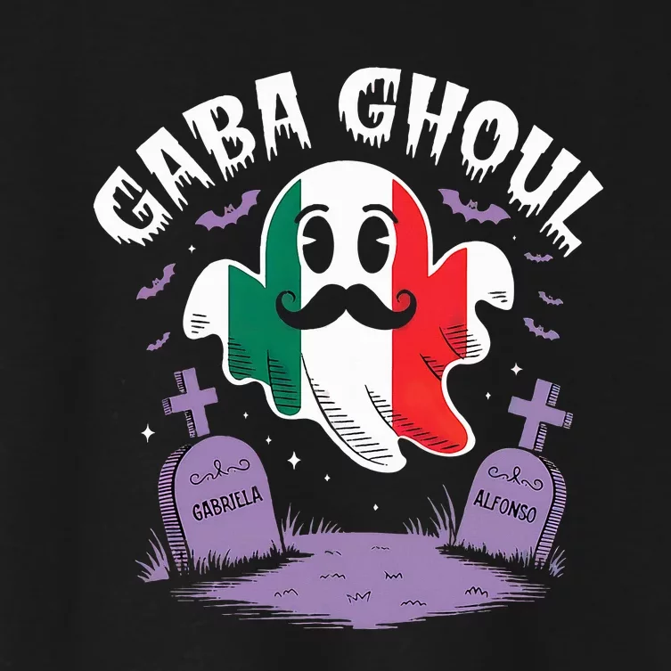 Halloween Graveyard Gaba Ghoul Ghost Funny Italian Gabagool Women's Crop Top Tee