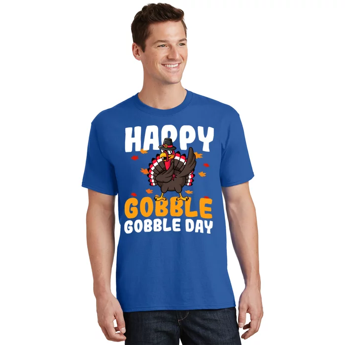 Happy Gobble Gobble Day Thanksgiving Dabbing Turkey Pilgrim Cute Gift T-Shirt