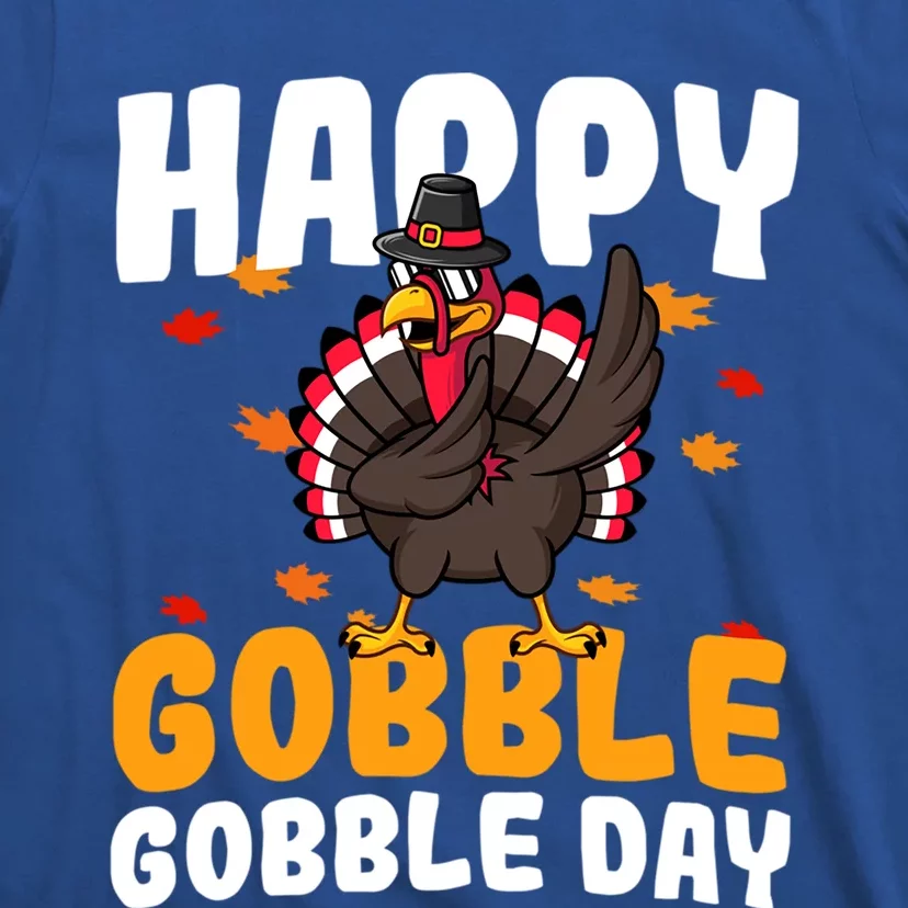 Happy Gobble Gobble Day Thanksgiving Dabbing Turkey Pilgrim Cute Gift T-Shirt