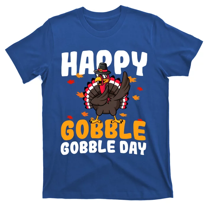 Happy Gobble Gobble Day Thanksgiving Dabbing Turkey Pilgrim Cute Gift T-Shirt