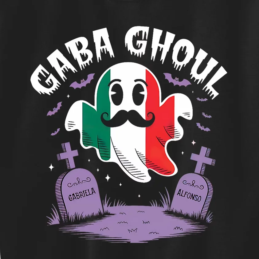 Halloween Graveyard Gaba Ghoul Ghost Funny Italian Gabagool Kids Sweatshirt