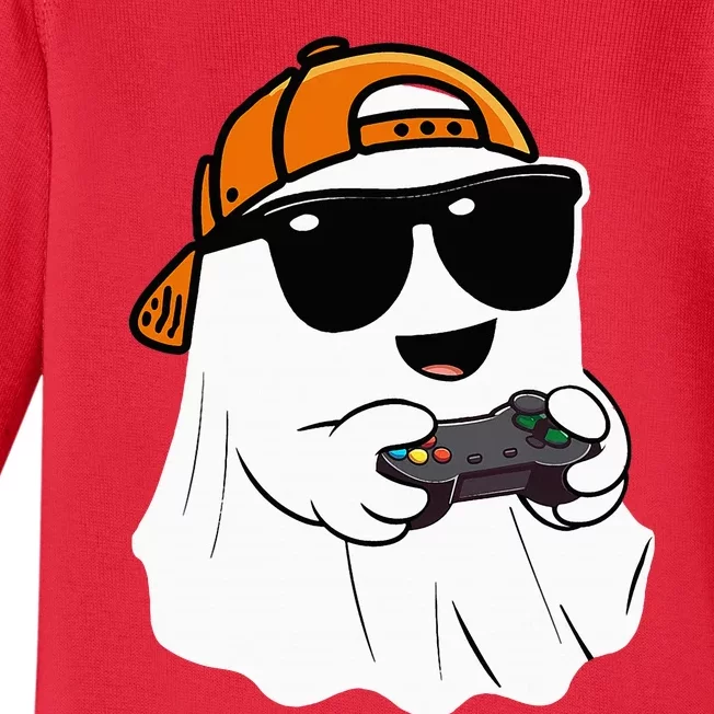 Halloween Ghost Gamer Scary Costume Gaming Baby Long Sleeve Bodysuit