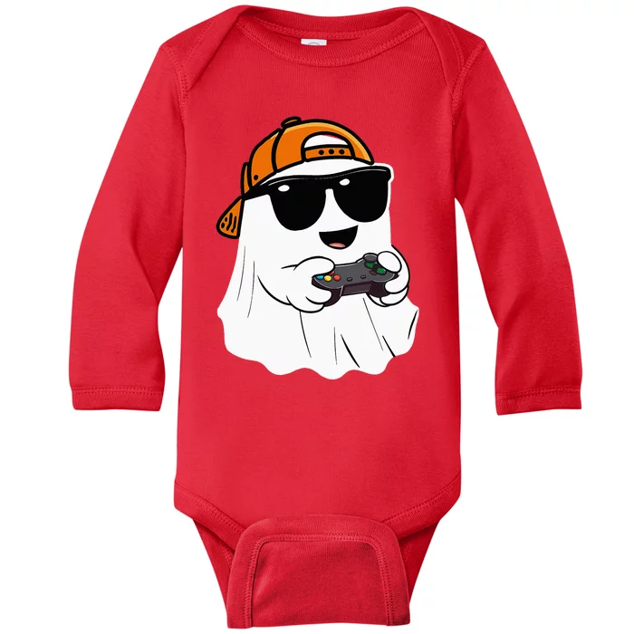 Halloween Ghost Gamer Scary Costume Gaming Baby Long Sleeve Bodysuit