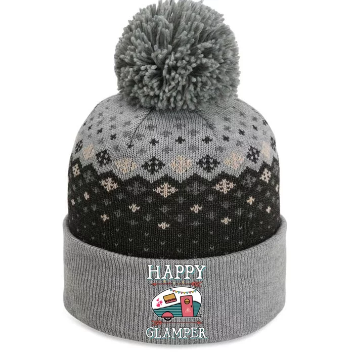 Happy Glamper Gift Outdoor Glamping Camping Men Women Gift The Baniff Cuffed Pom Beanie