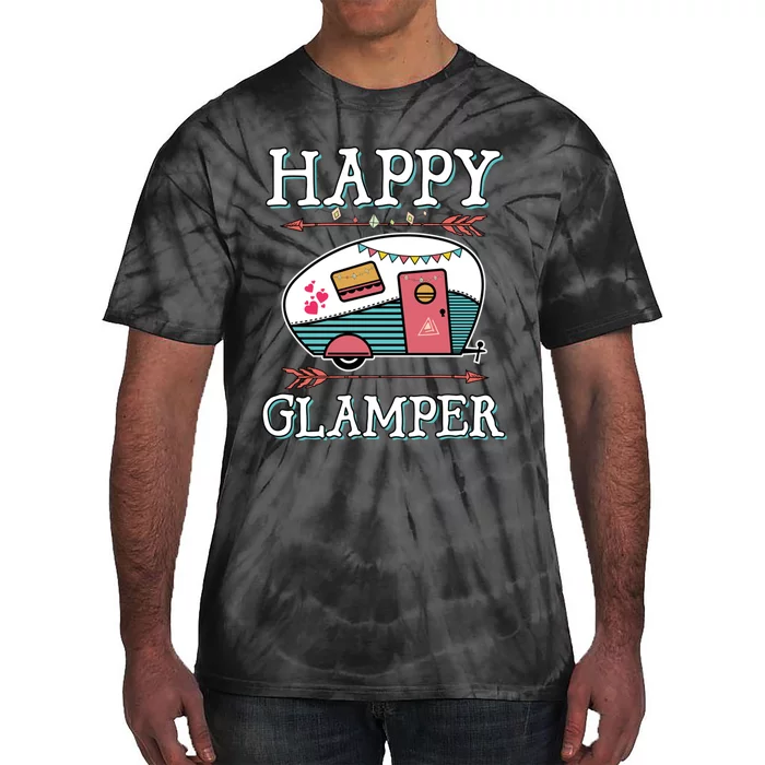 Happy Glamper Gift Outdoor Glamping Camping Men Women Gift Tie-Dye T-Shirt