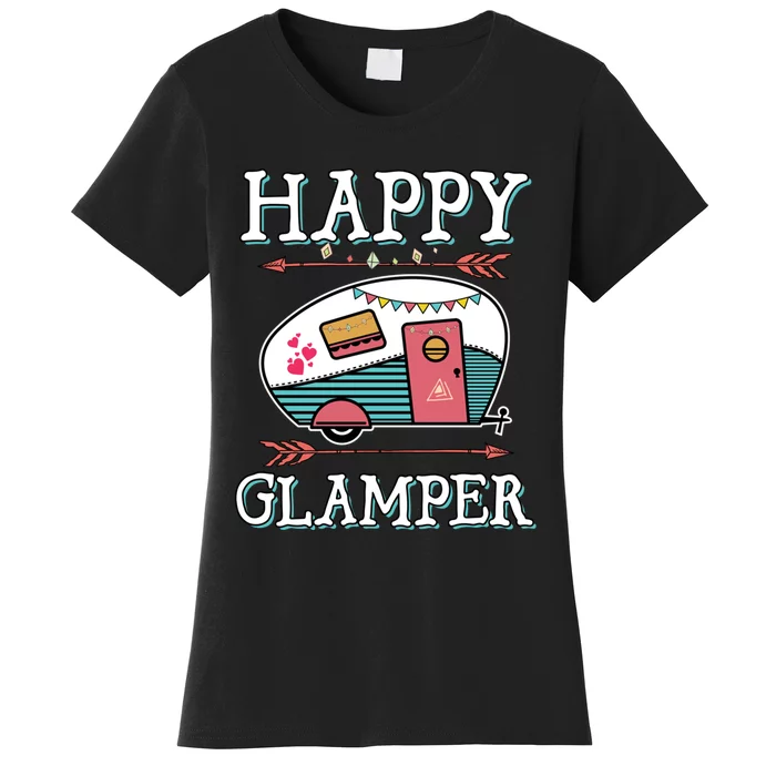 Happy Glamper Gift Outdoor Glamping Camping Men Women Gift Women's T-Shirt