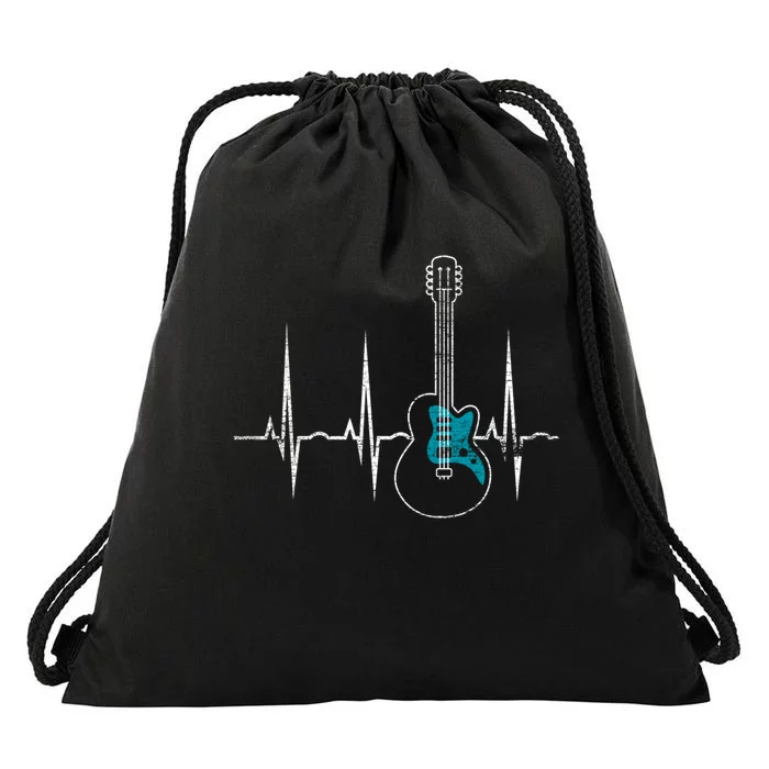 Heartbeat Guitarist Guitar Great Gift Drawstring Bag