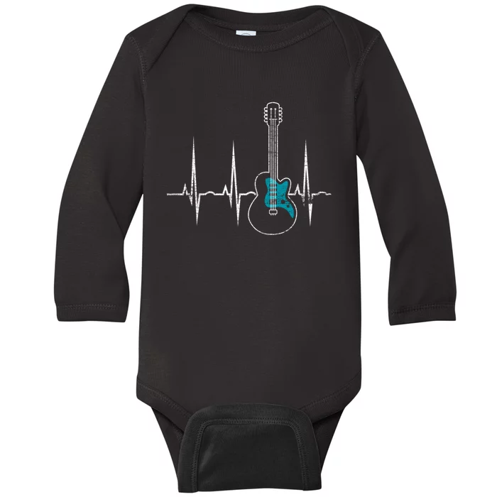 Heartbeat Guitarist Guitar Great Gift Baby Long Sleeve Bodysuit