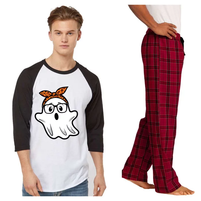 Halloween Ghost Glasses Cute Costume Ghost Eyeglass Meaningful Gift Raglan Sleeve Pajama Set