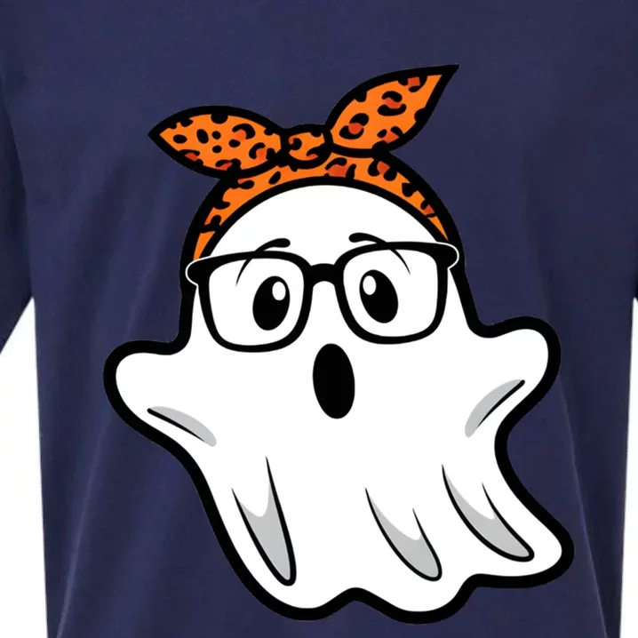 Halloween Ghost Glasses Cute Costume Ghost Eyeglass Meaningful Gift Sueded Cloud Jersey T-Shirt