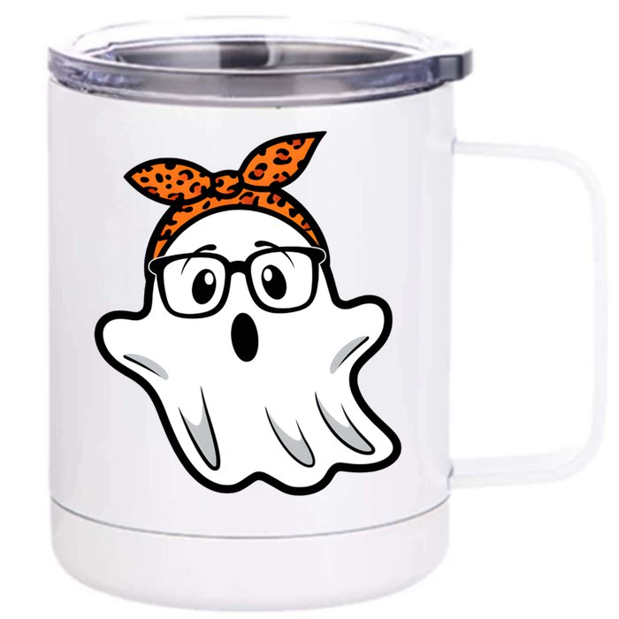 Halloween Ghost Glasses Cute Costume Ghost Eyeglass Meaningful Gift Front & Back 12oz Stainless Steel Tumbler Cup