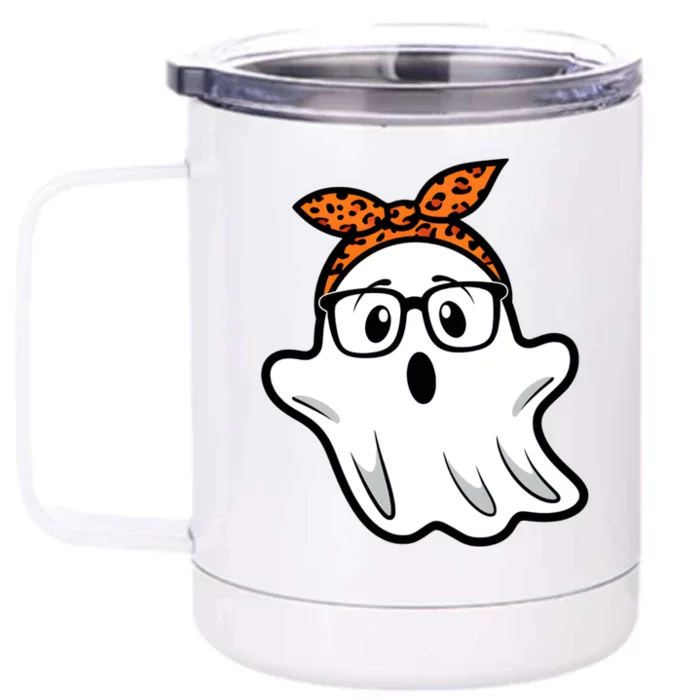 Halloween Ghost Glasses Cute Costume Ghost Eyeglass Meaningful Gift Front & Back 12oz Stainless Steel Tumbler Cup