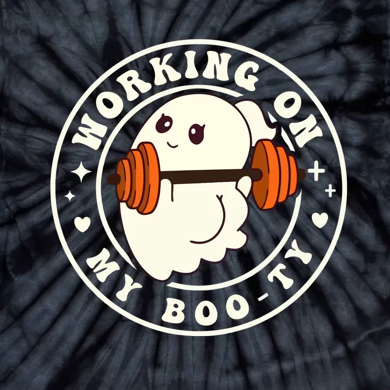 Halloween Ghost Gym Working On My Booty Tie-Dye T-Shirt