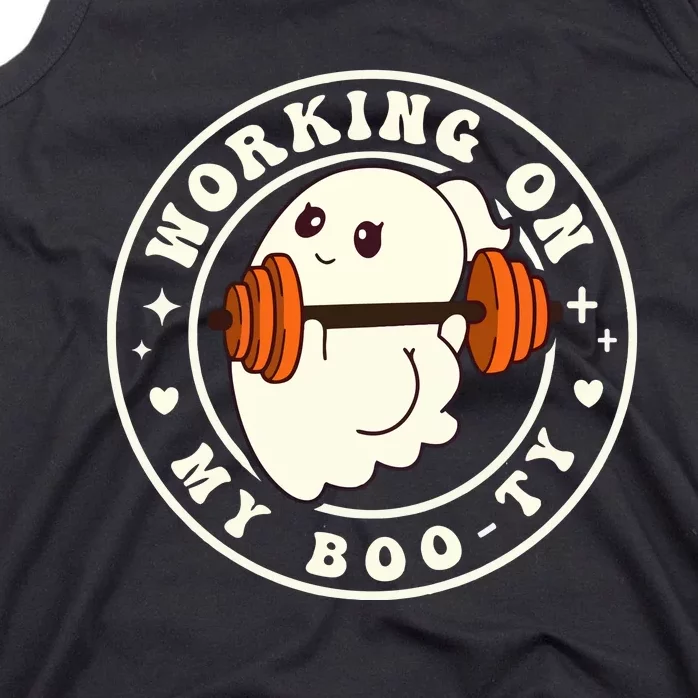 Halloween Ghost Gym Working On My Booty Tank Top