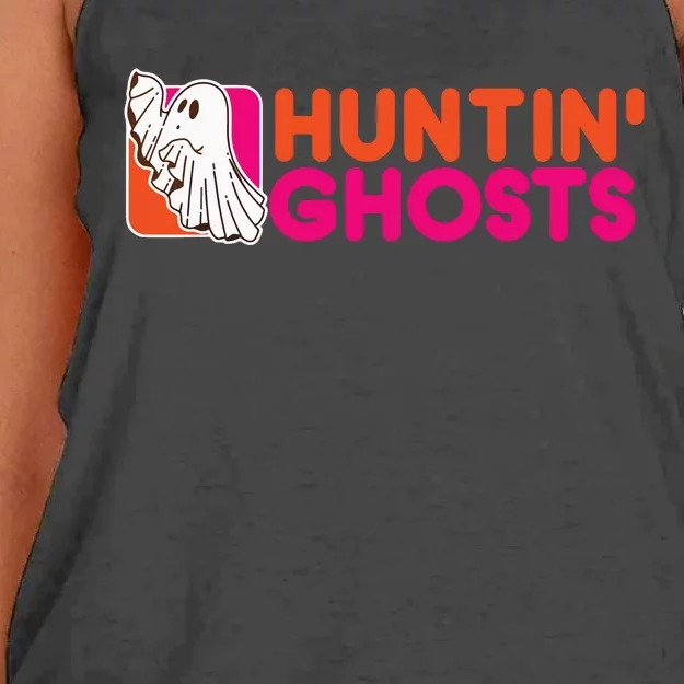 Hunting Ghosts Ghost Hunter Paranormal Activity Halloween Women's Knotted Racerback Tank