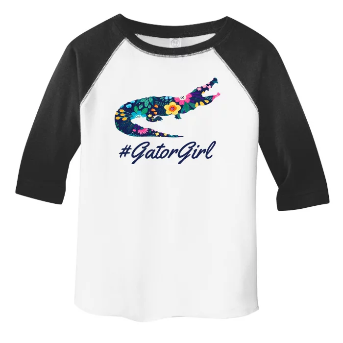 Hashtag Gator Girl Floral Toddler Fine Jersey T-Shirt