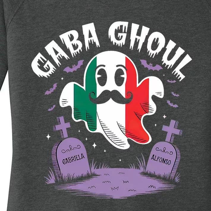 Halloween Graveyard Gaba Ghoul Ghost Funny Italian Gabagool Women's Perfect Tri Tunic Long Sleeve Shirt