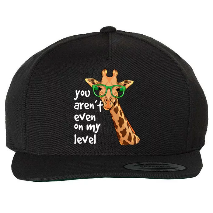 Hipster Giraffe Glasses Funny Zoo Animal African Safari Gift Wool Snapback Cap