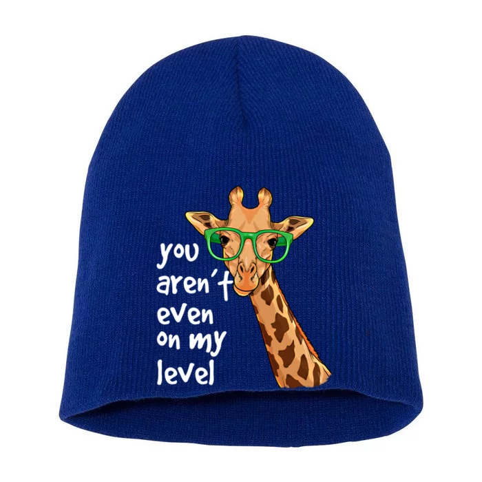 Hipster Giraffe Glasses Funny Zoo Animal African Safari Gift Short Acrylic Beanie