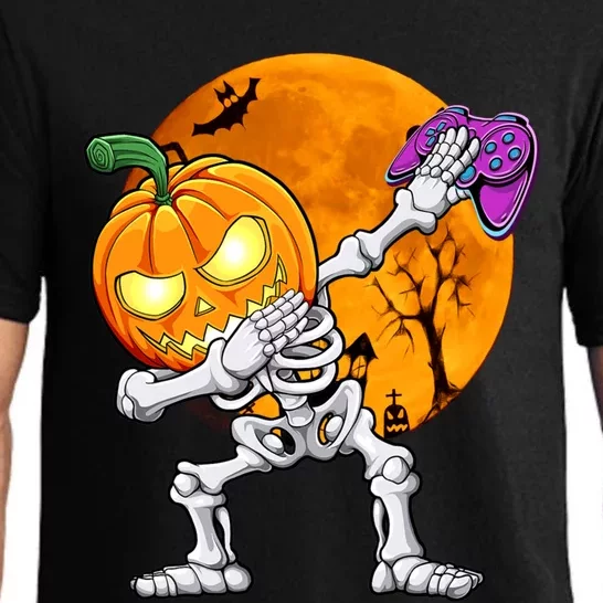 Halloween Gamer Gaming Dabbing Skeleton Gift Pajama Set