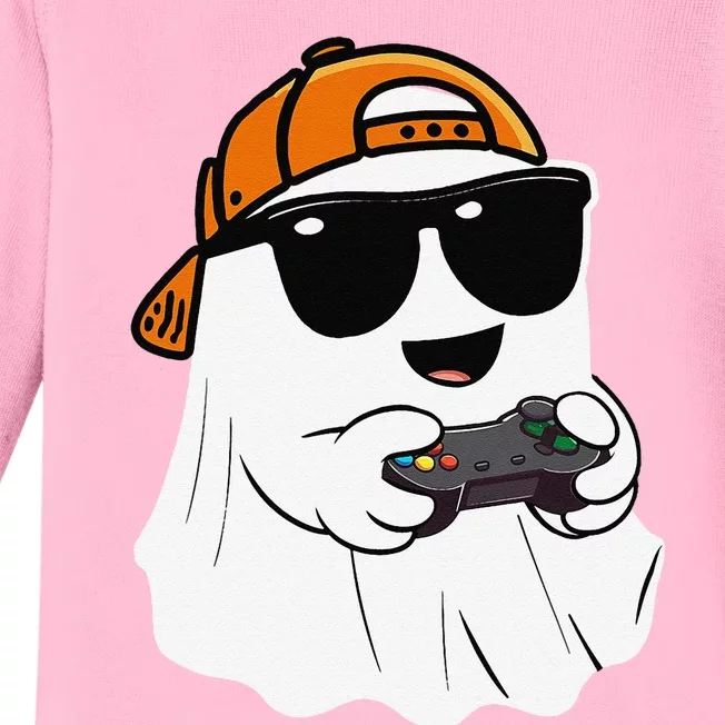 Halloween Ghost Gamer Scary Costume Gaming Gift Baby Long Sleeve Bodysuit