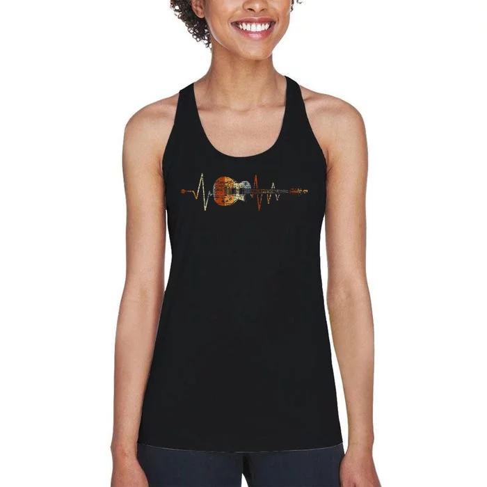 Heartbeat Guitarist Guitar Women's Racerback Tank