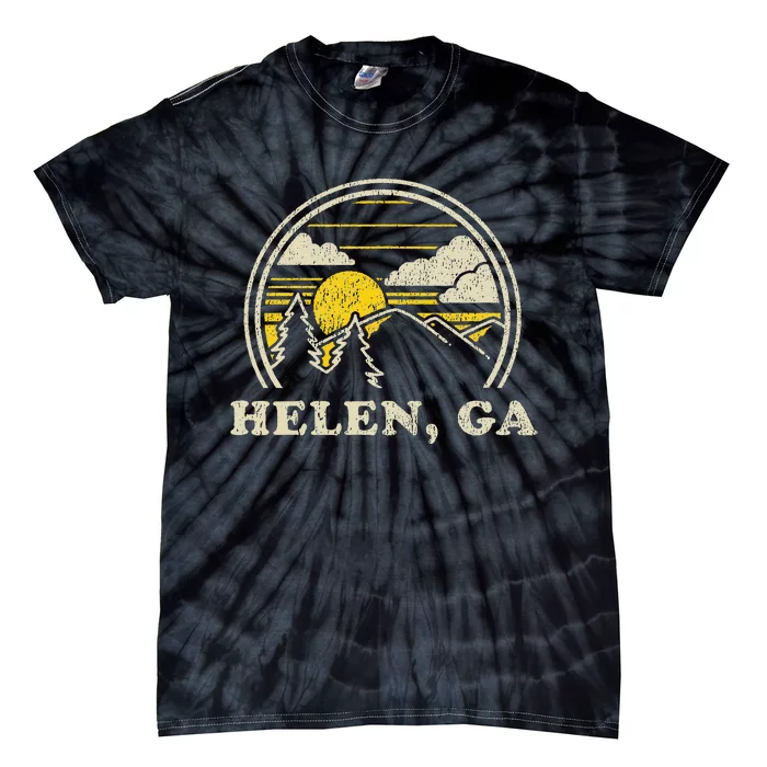 Helen Georgia Ga Vintage Hiking Mountains Tie-Dye T-Shirt