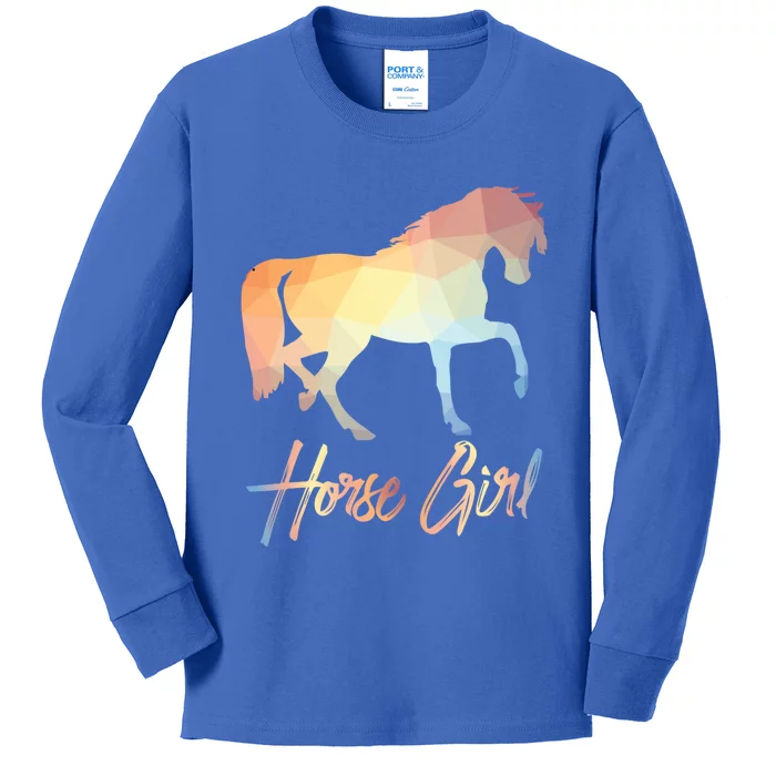 Horse Great Gift Funny Gift ~ Horseback Racing Riding Lover Gift Kids Long Sleeve Shirt