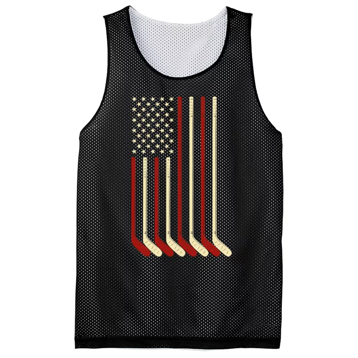 Hockey Goalie Gift USA Flag Hockey Stick Ice Hockey Mesh Reversible Basketball Jersey Tank