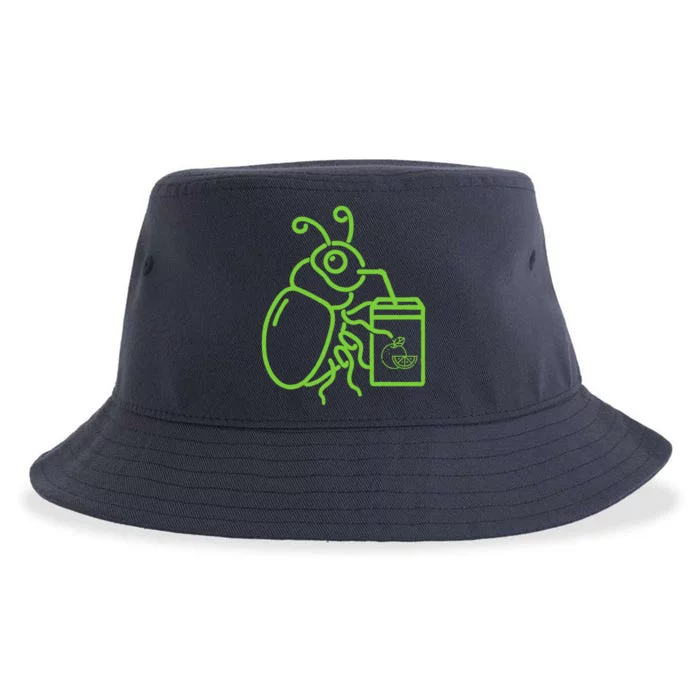 Halloween Graphic Green Halloween Beetle Drink Juice Sustainable Bucket Hat