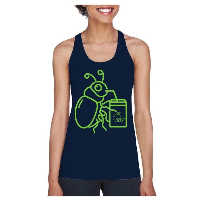 Halloween Graphic Green Halloween Beetle Drink Juice Women's Racerback Tank