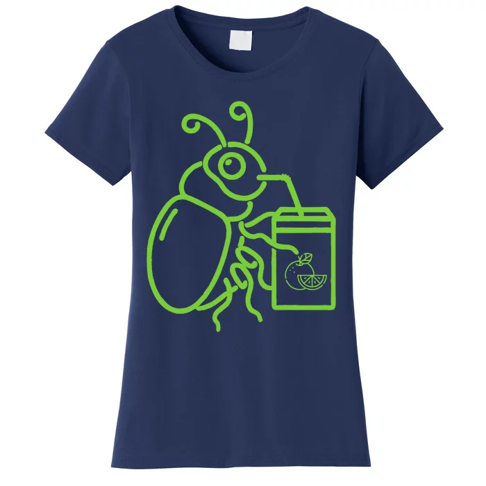 Halloween Graphic Green Halloween Beetle Drink Juice Women's T-Shirt