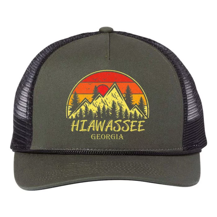 Hiawassee Georgia Ga Mountains Hike Hiking Souvenir Retro Rope Trucker Hat Cap